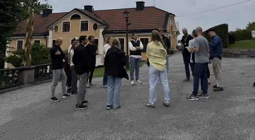 Colleagues gathered outside Görvälns slott at the kickoff
